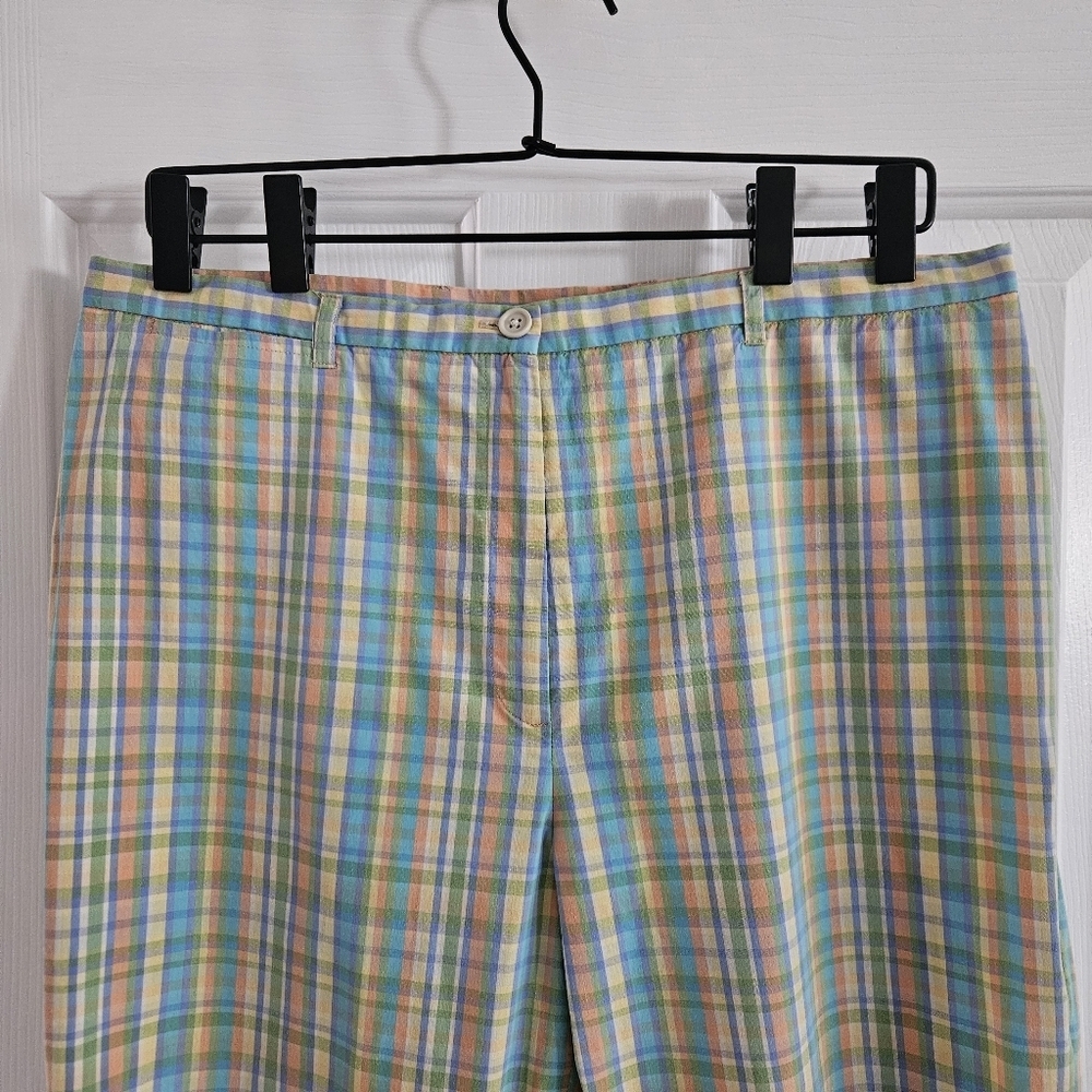 NWOT Vintage Lauren By Ralph Lauren Pastel Plaid Cropped Pants - Picture 4 of 8